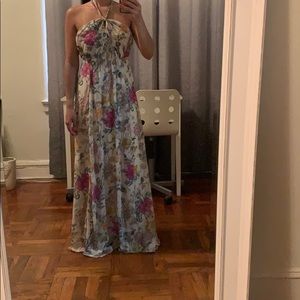 Maxi floral halter dress